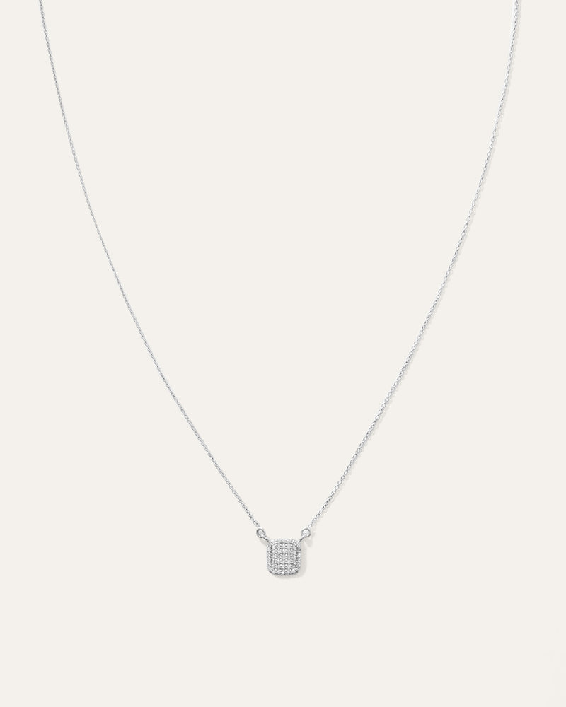 14K Diamond Pave Cushion Carine Necklace