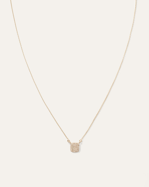 14K Diamond Pave Cushion Carine Necklace