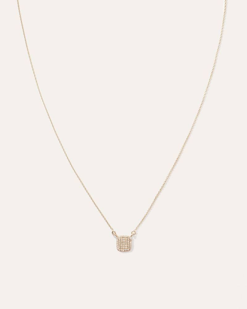 14K Diamond Pave Cushion Carine Necklace