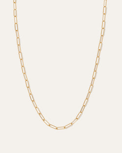 14k Gold Long Chain Link Necklace