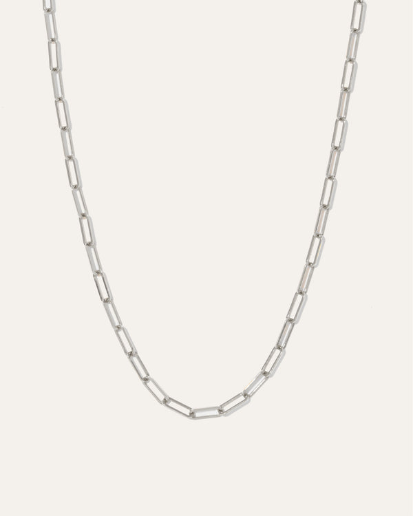 14k Gold Paperclip Chain Link Necklace