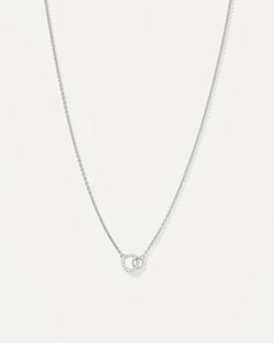 14K Gold Diamond Interlock Circle Necklace