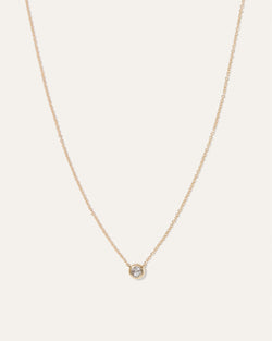 14K Gold Diamond Bezel Necklace1