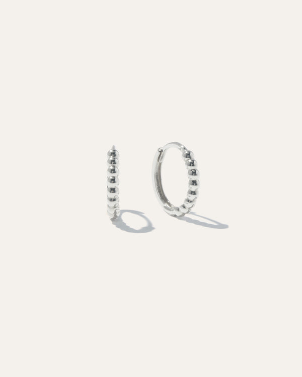 14k Gold Beaded Hoops1