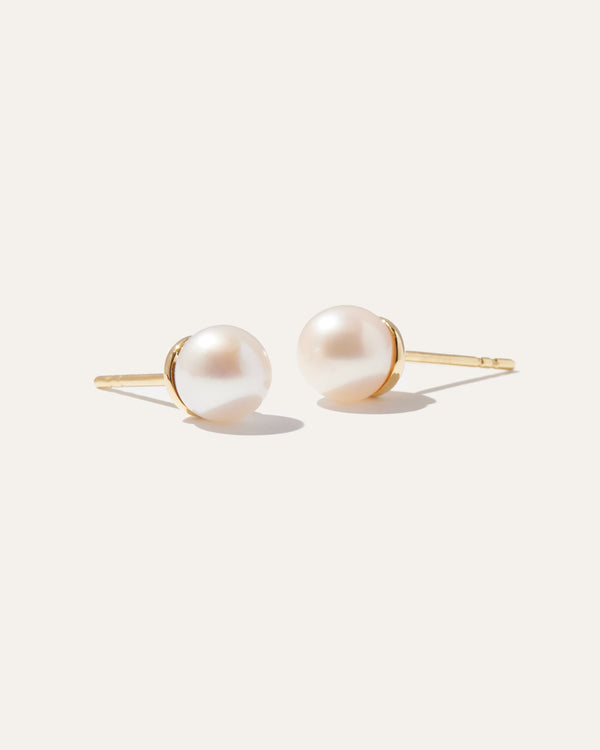 14K Gold Freshwater Cultured Pearl Studs