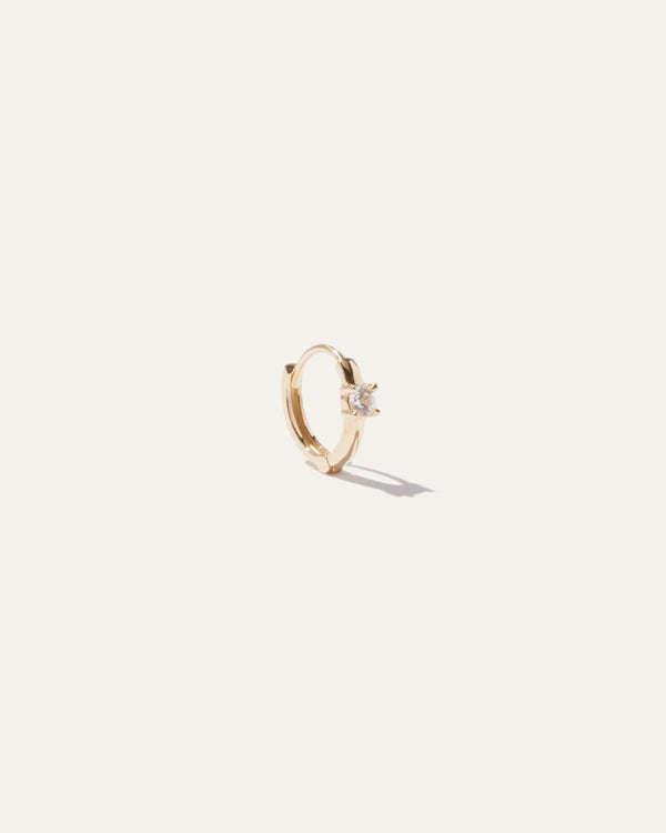 14k Gold Gemstone Solo Mini Hoop Automation