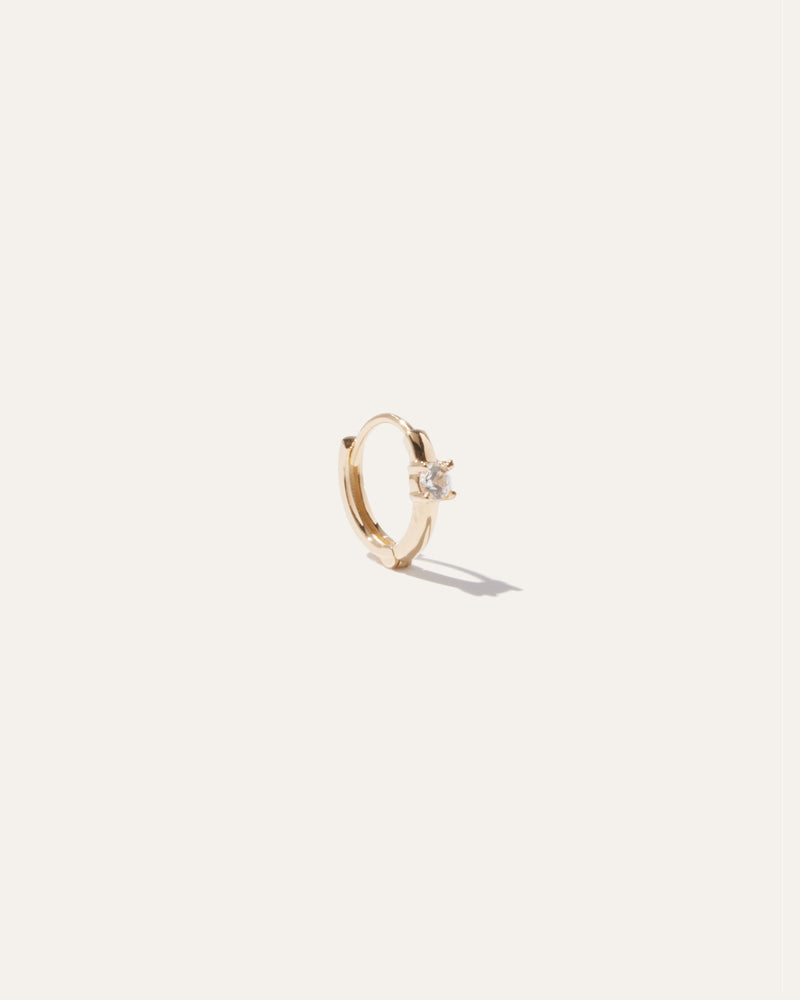 14k Gold Gemstone Solo Mini Hoop Automation