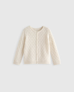 Washable Cashmere Pointelle Cardigan