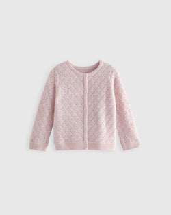 Washable Cashmere Pointelle Cardigan