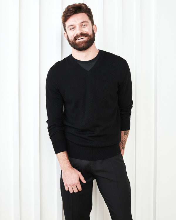 Australian Merino Wool V-Neck Sweater