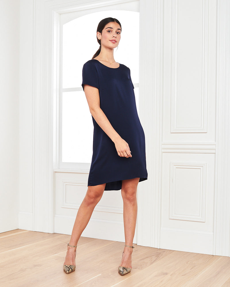 Washable Stretch Silk Tee Dress