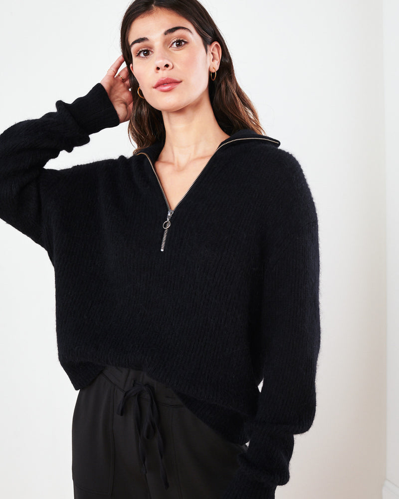 Baby Alpaca-Wool Quarter Zip