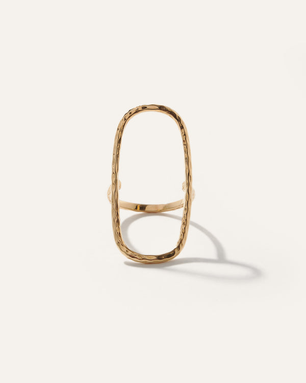 Bold Oval Hammered Ring