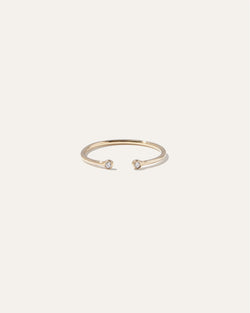 14K Gold Diamond Bezel Open Ring