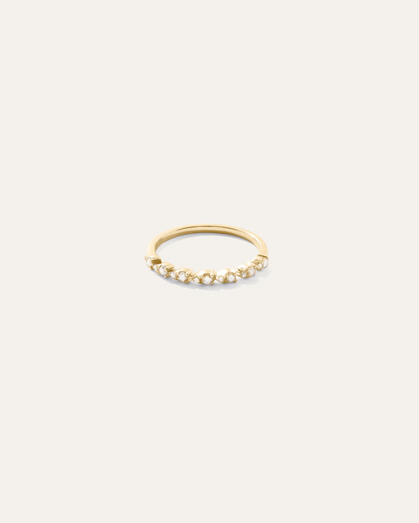 14K Gold Pear Diamond Half Eternity Band
