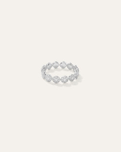 14K Gold Diamond Floral Eternity Band