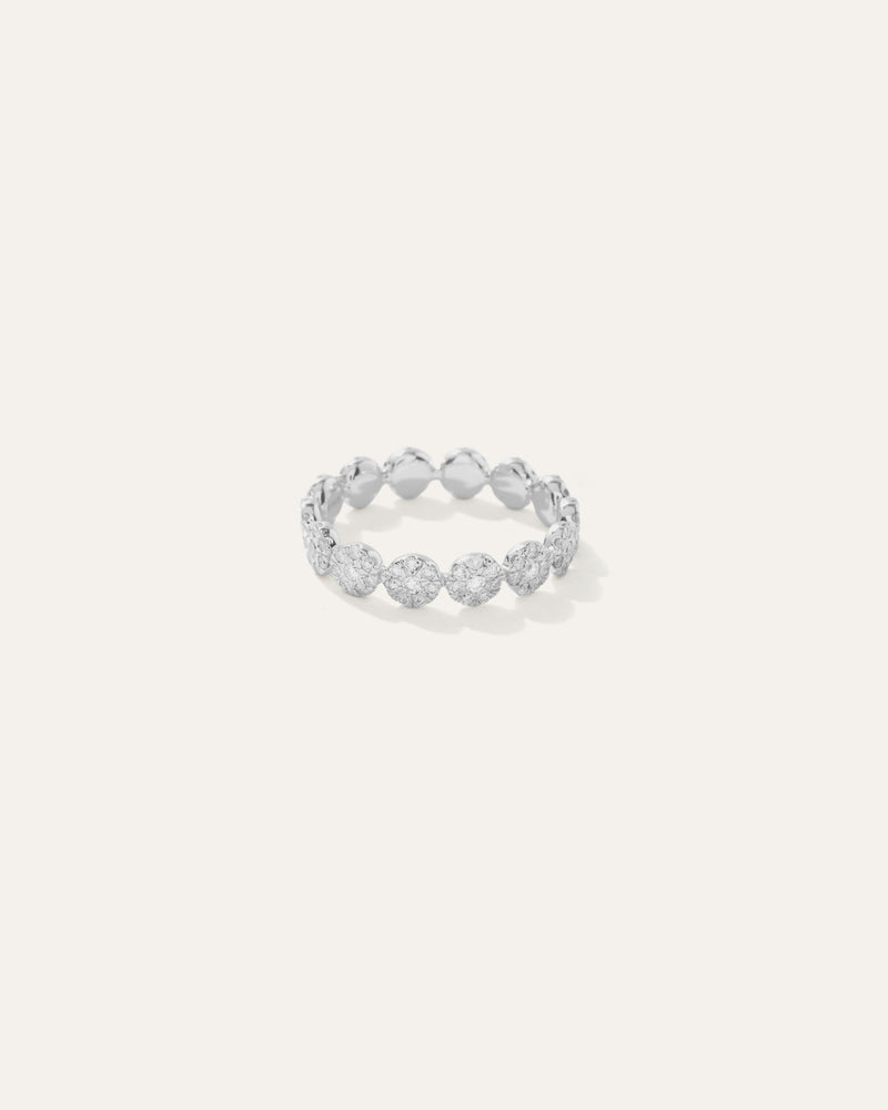 14K Gold Diamond Floral Eternity Band