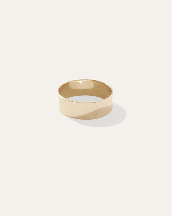 14K Gold 6MM Flat Edge Band