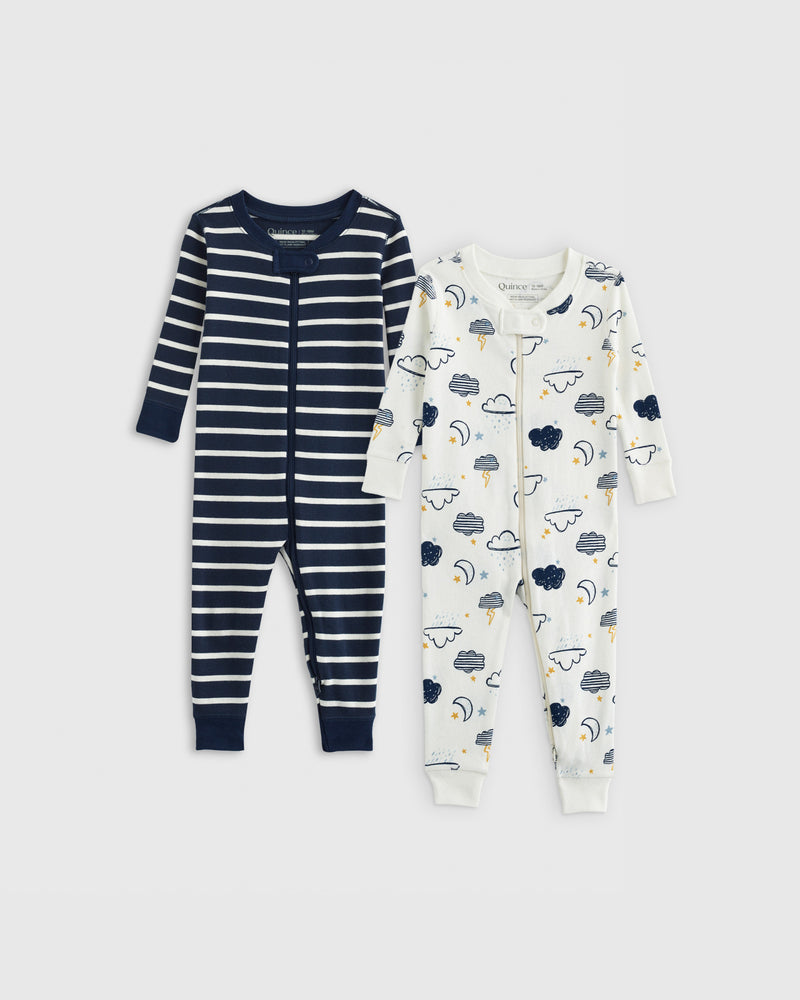 100% Organic Cotton One Piece Pajamas 2-Pack - Toddler Gender Neutral
