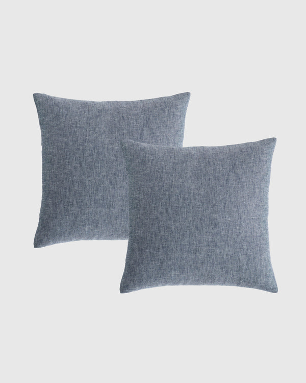 Relaxed Chambray Linen Pillow Cover - Set of 2