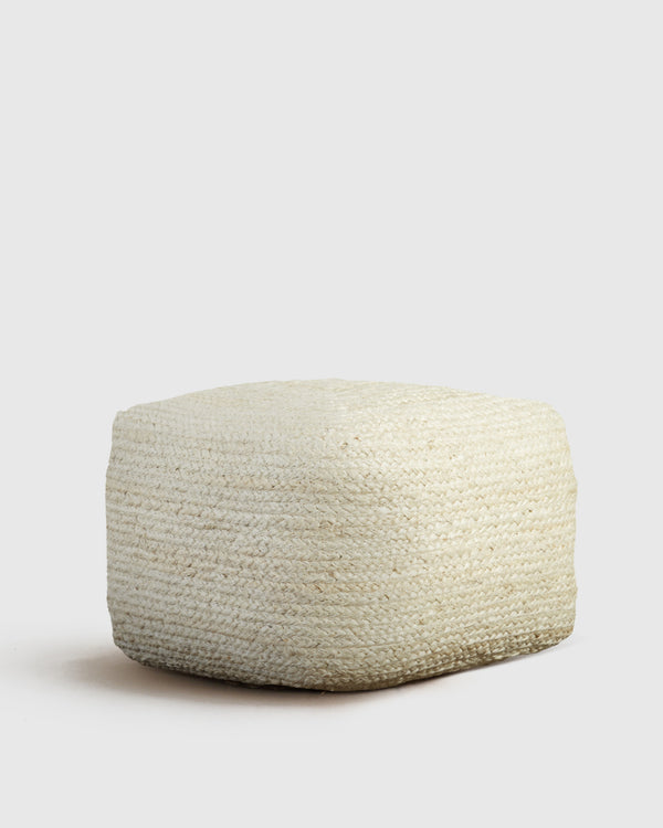 Square Braided Jute Pouf