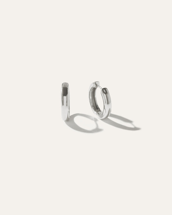 Silver Slim Huggie Hoops