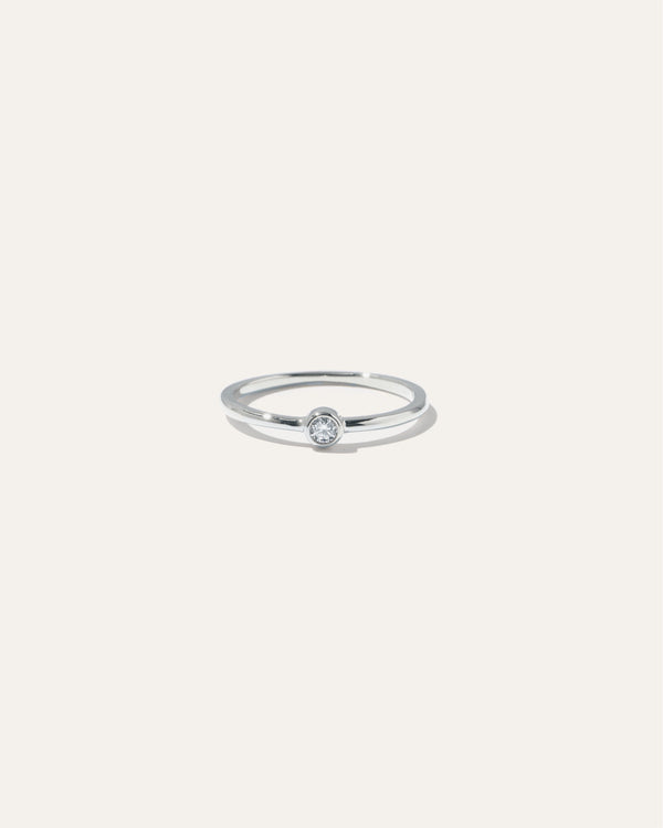 14K Gold Solo Diamond Bezel Ring