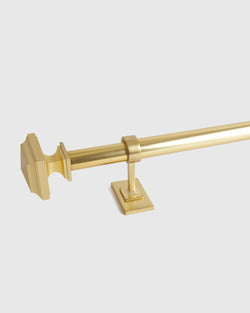 Stacked Square Finial Curtain Rod Set