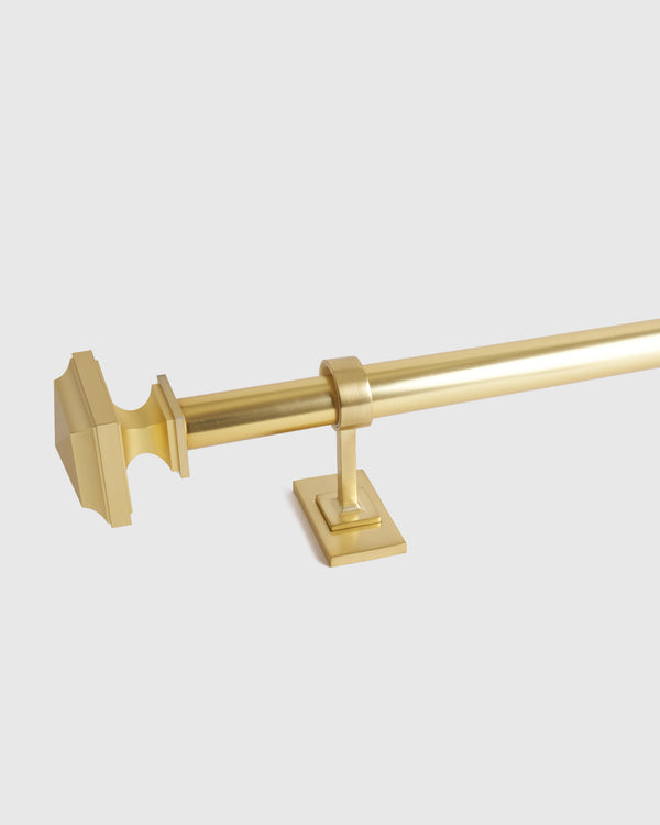 Stacked Square Finial Curtain Rod Set