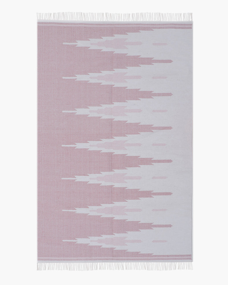 Tonal Peaks Wool Kilim Rug