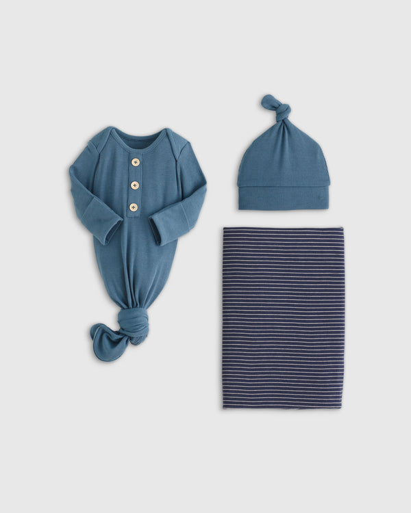 The Softest Rib Gown, Hat & Swaddle Layette Bundle