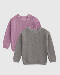 100% Organic Cotton Fisherman Tunic Sweater 2-Pack