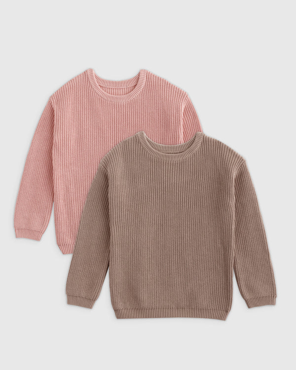 100% Organic Cotton Fisherman Tunic Sweater 2-Pack