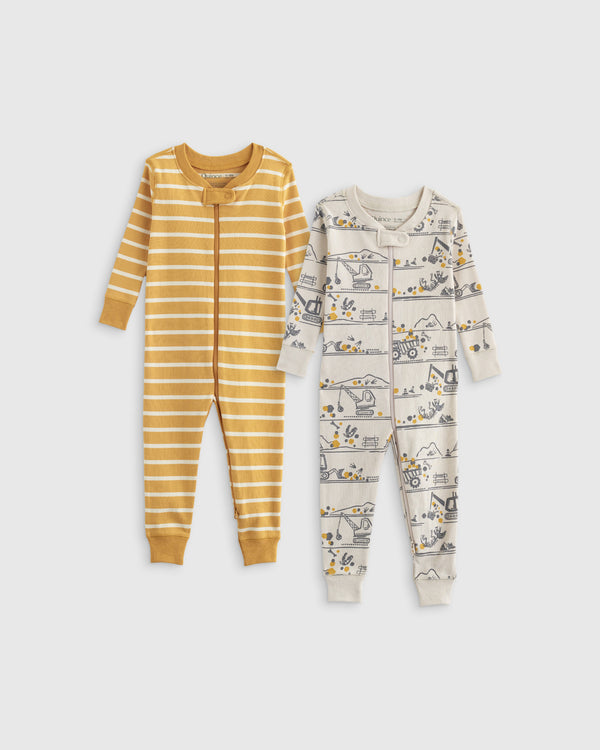 100% Organic Cotton One Piece Pajamas 2-Pack - Baby Boy