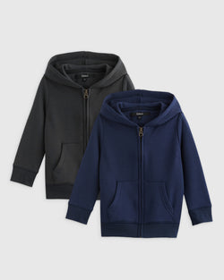 SuperSoft Fleece Zip Up Hoodie 2-Pack