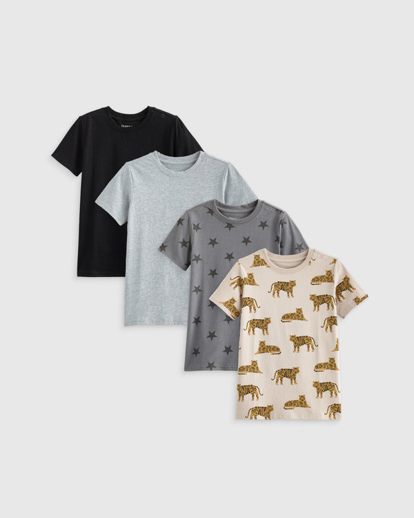 100% Organic Cotton Jersey Short Sleeve Tee 4-Pack