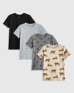 100% Organic Cotton Jersey Short Sleeve Tee 4-Pack