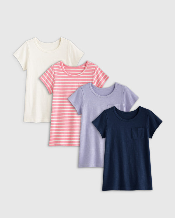 100% Organic Cotton Slub Tee 4-Pack