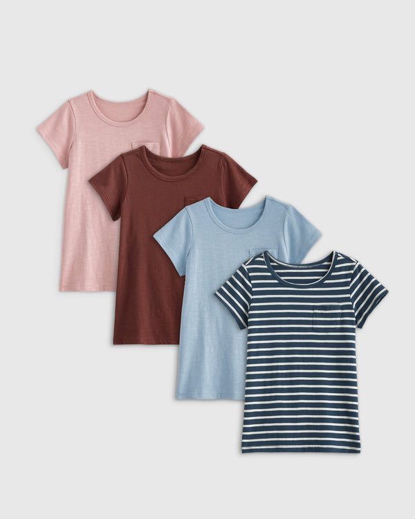 100% Organic Cotton Slub Tee 4-Pack