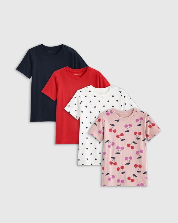 100% Organic Cotton Jersey Short Sleeve Tee 4-Pack