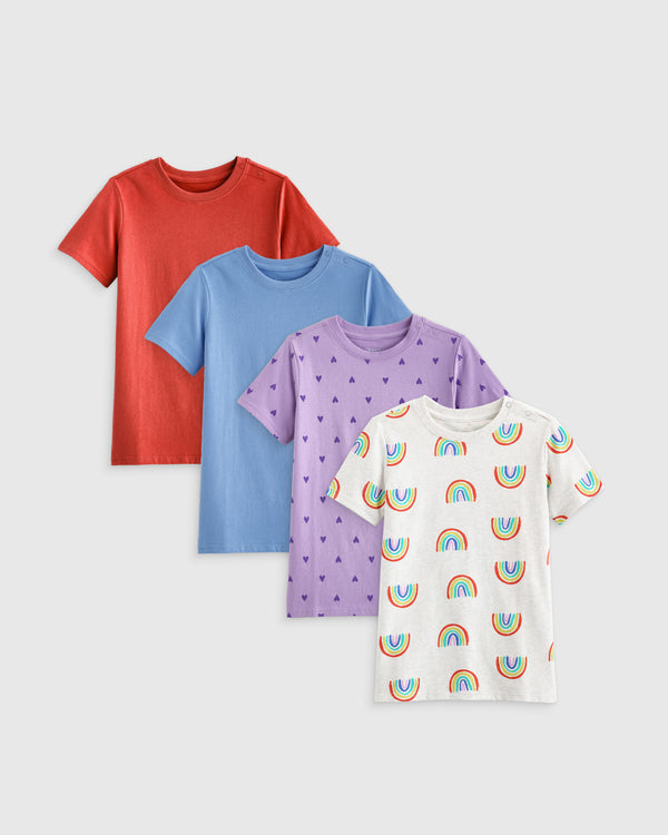 100% Organic Cotton Jersey Short Sleeve Tee 4-Pack