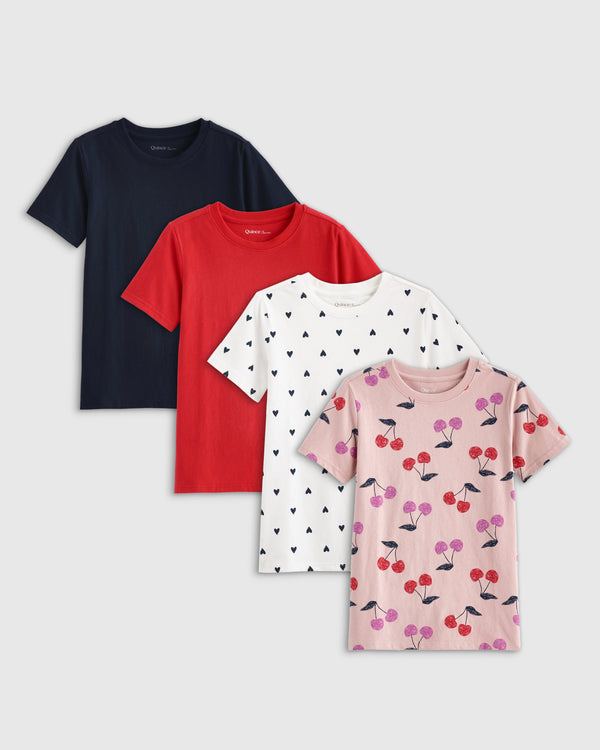 100% Organic Cotton Jersey Short Sleeve Tee 4-Pack