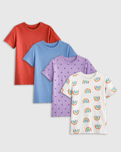 100% Organic Cotton Jersey Short Sleeve Tee 4-Pack