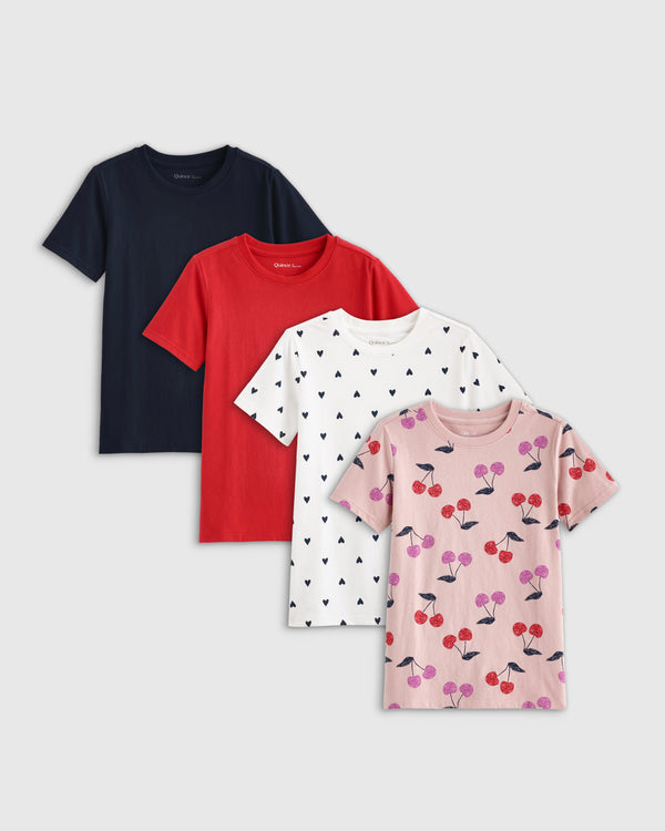 100% Organic Cotton Jersey Short Sleeve Tee 4-Pack