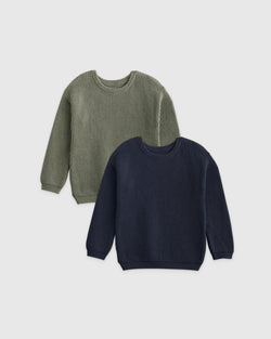 100% Organic Cotton Fisherman Tunic Sweater 2-Pack