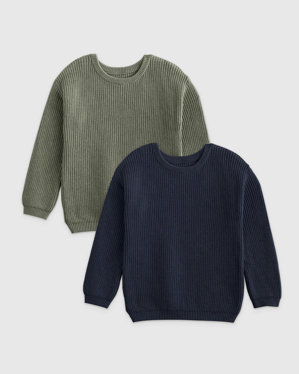 100% Organic Cotton Fisherman Tunic Sweater 2-Pack