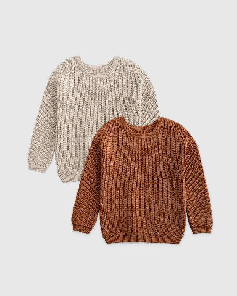 100% Organic Cotton Fisherman Tunic Sweater 2-Pack