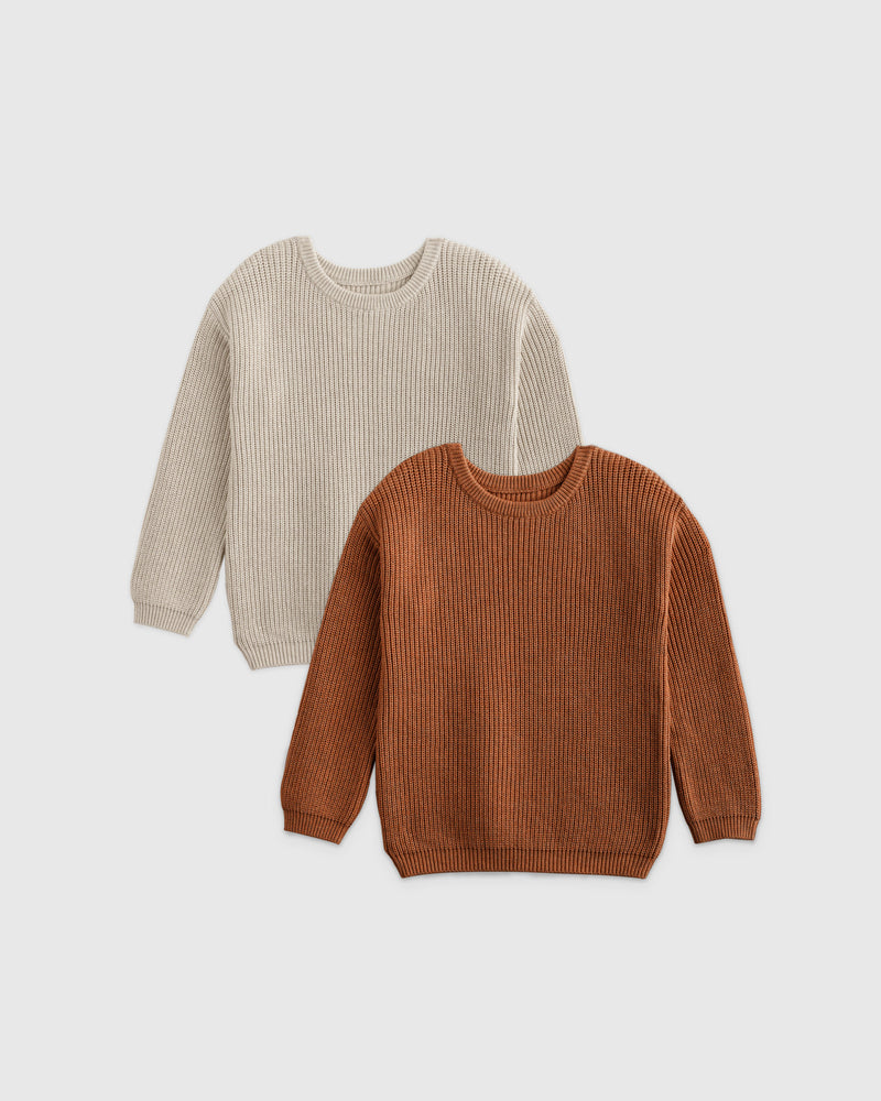 100% Organic Cotton Fisherman Tunic Sweater 2-Pack