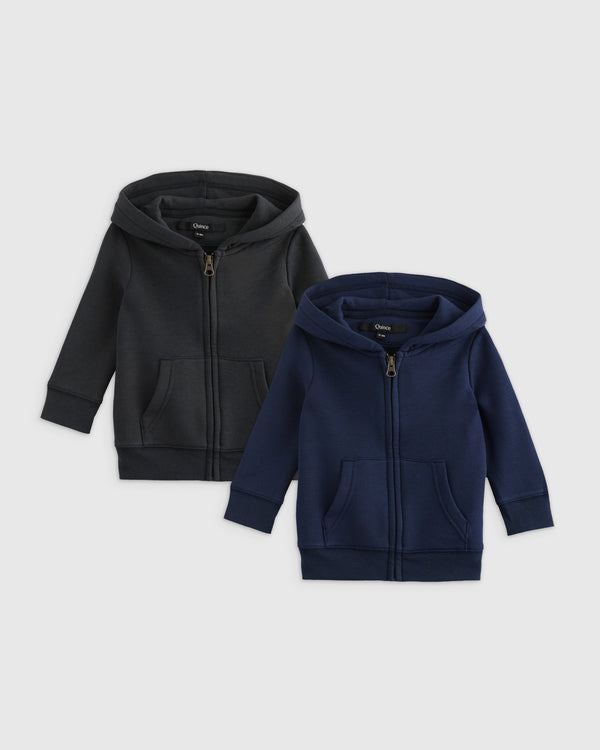 SuperSoft Fleece Zip Up Hoodie 2-Pack