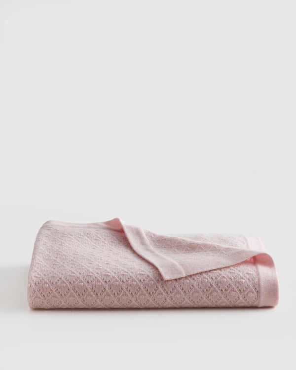 Washable Cashmere Pointelle Baby Blanket